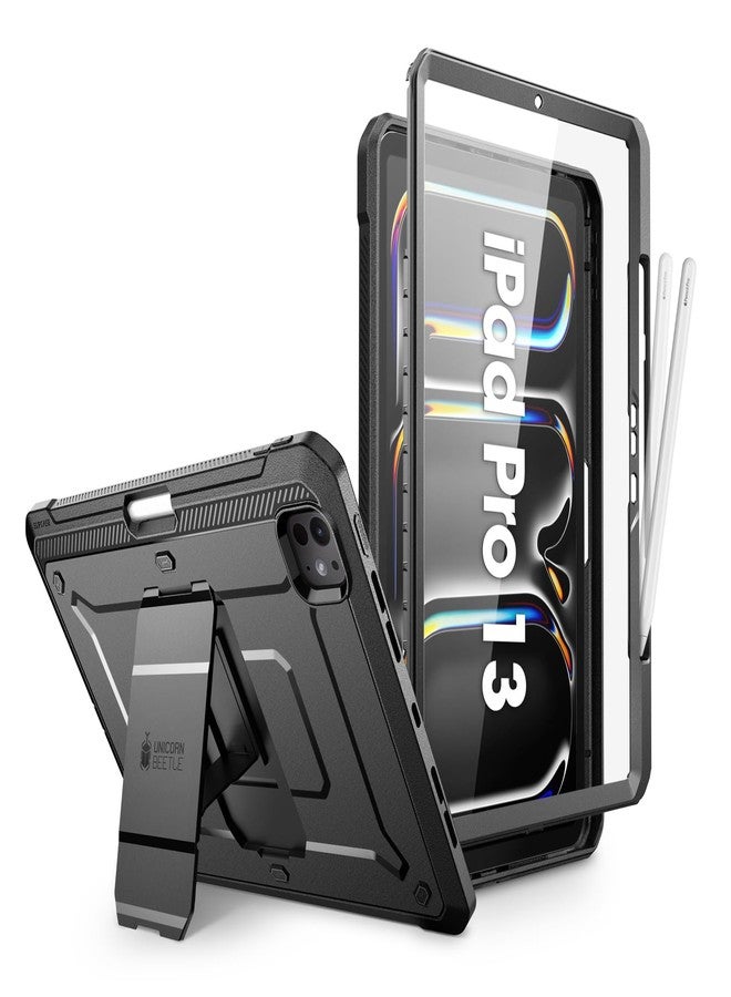 SUPCASE for iPad Pro 13 Inch Case M5/M4 (2025/2024) with Pencil Holder (Unicorn Beetle Pro), [Built-in Screen Protector & Stand] Full-Body Rugged Cover for iPad Pro 13 '' M5/M4, Black - Image 1